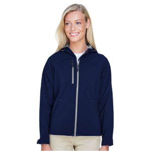 North End Women's Prospect Two-Layer Fleece Bonded Soft Shell Hooded Jacket